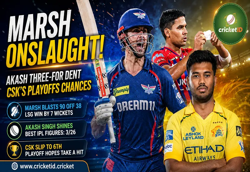 Mitchell Marsh’s Explosive 90 Pushes CSK Into Trouble as LSG Keep Slim Hopes Alive