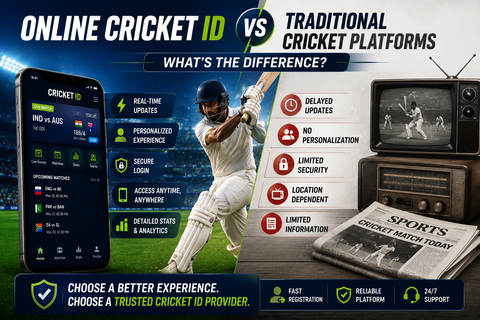 Online Cricket ID vs Traditional Cricket Platforms